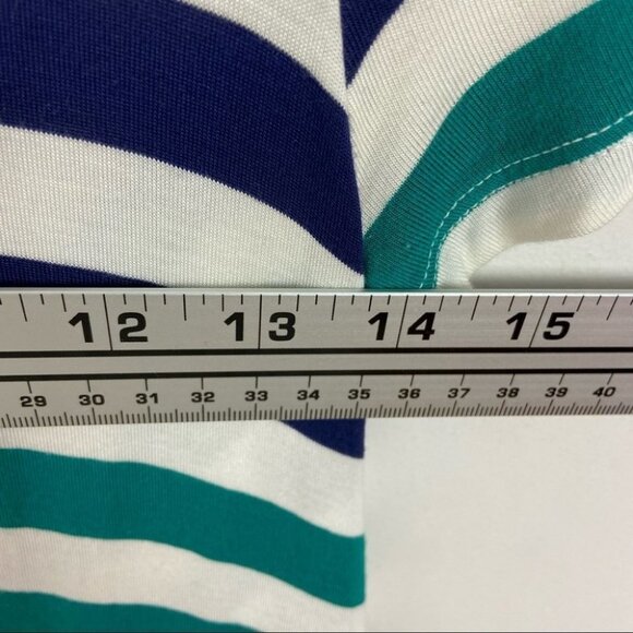 Anthropologie Striped Asymmetric Hem Short Sleeve Top‎ Size Small T-Shirt Blouse - Picture 7 of 12